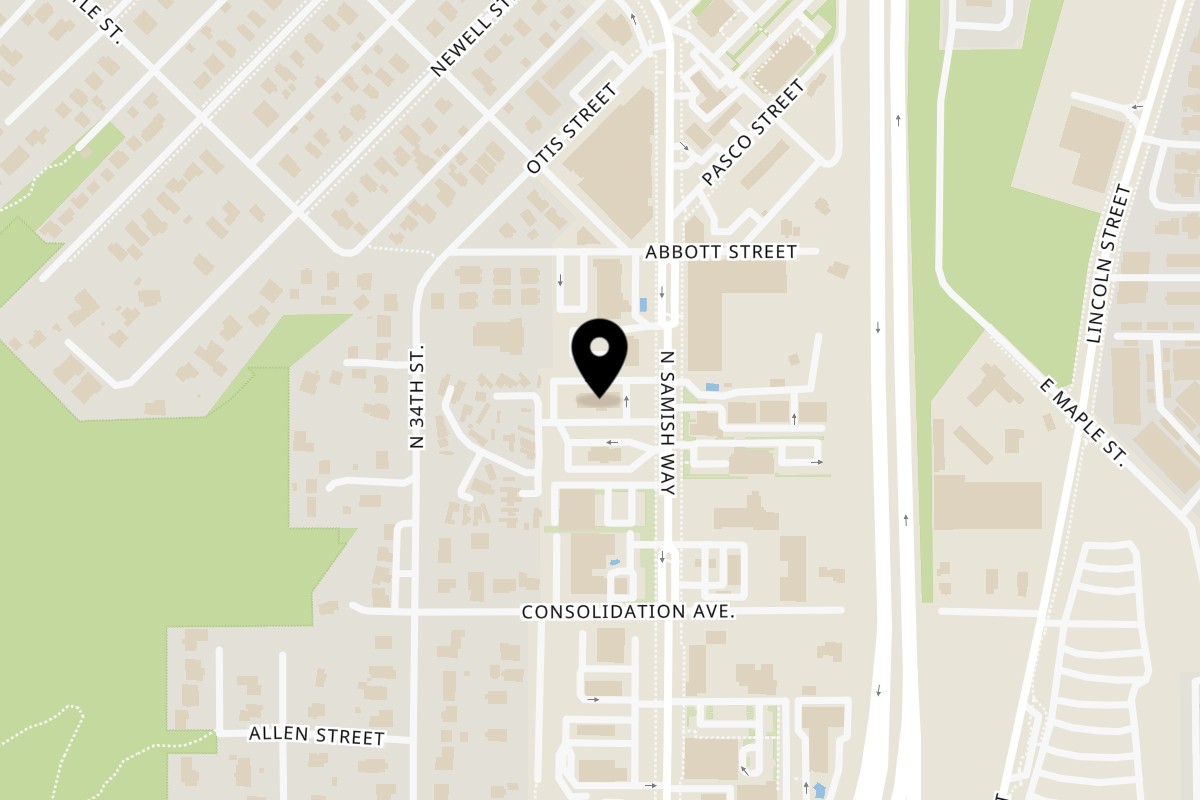 Map showing the location of El Agave Mexican Restaurant Samish on 207 N Samish Way in Bellingham